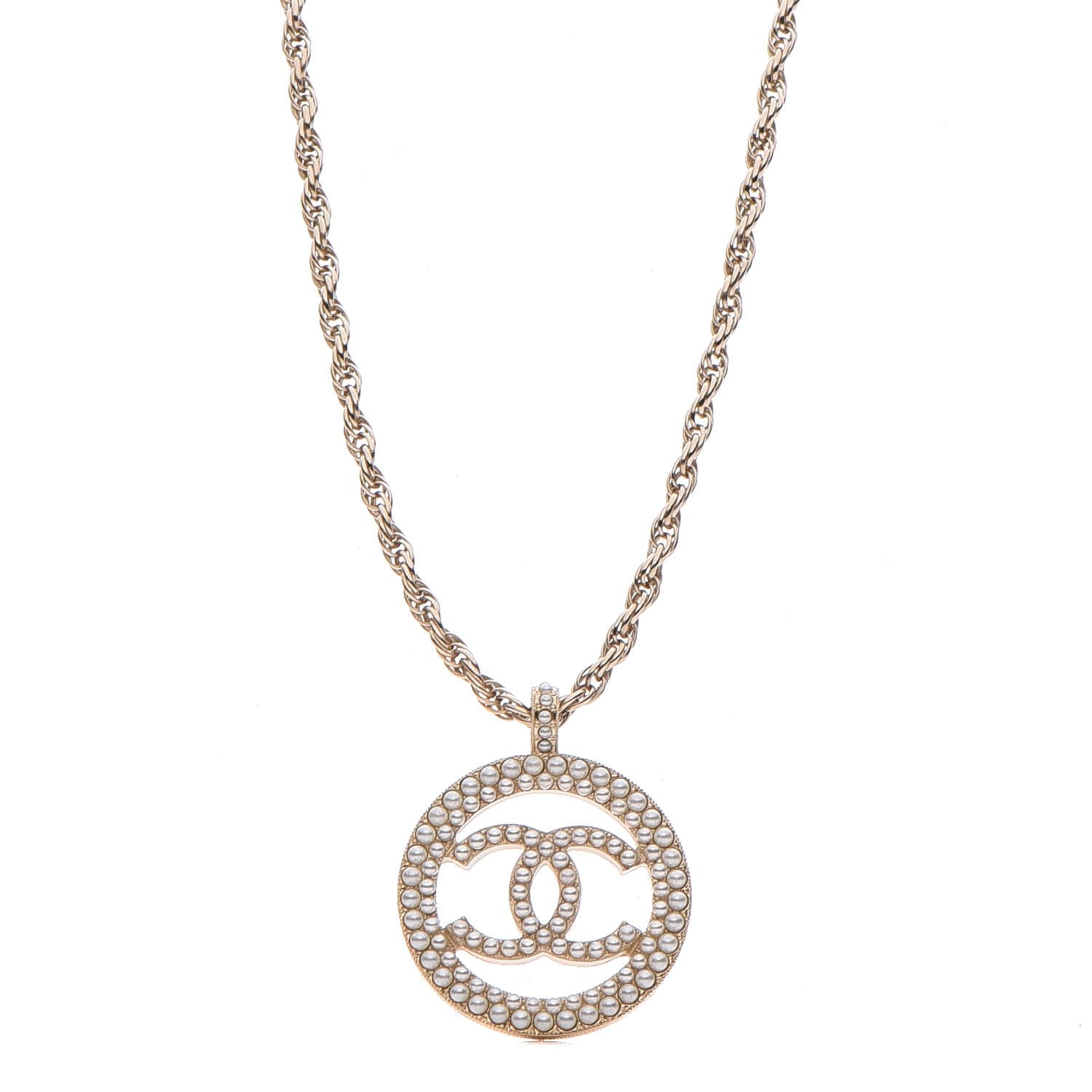 Chanel Pearl CC Chain Necklace Gold 1 of 7