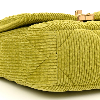 Chanel Corduroy Quilted Medium Chanel 19 Flap Light Green 9 of 11