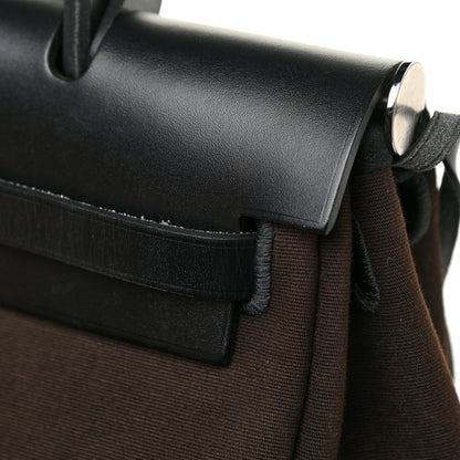 Hermes Military Toile Vache Hunter Herbag Zip Retourne 31 PM Ebene Black 14 of 16