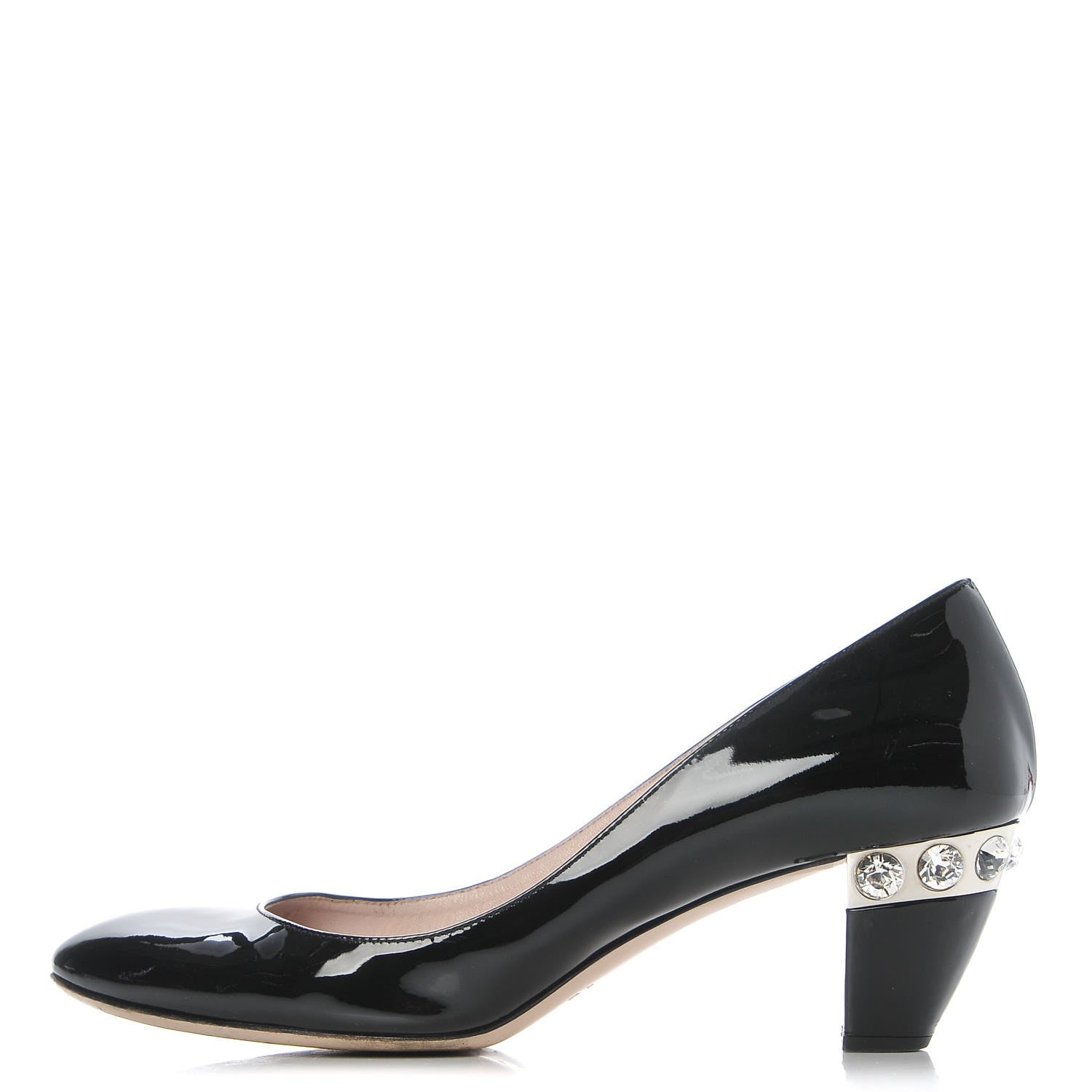 Miu Miu Vernice Crystal Jeweled Pumps 38 Black 1 of 13