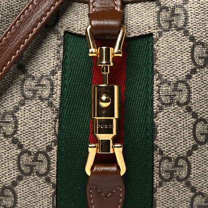 Gucci GG Supreme Monogram Azalea Calfskin Web Mini Jackie 1961 Hobo Beige Ebony Brown Sugar 7 of 9