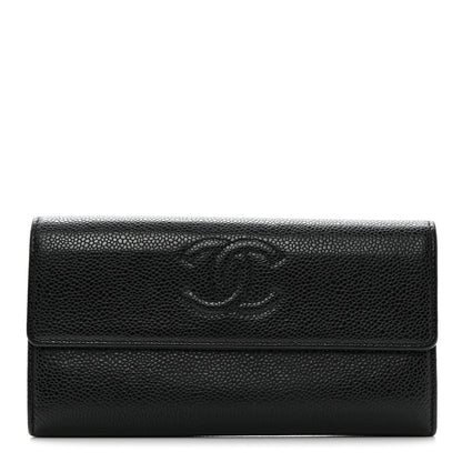 Chanel Caviar Timeless CC Large Gusset Flap Wallet Black 1 of 13