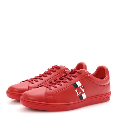 Louis Vuitton Calfskin Luxembourg Sneakers 10 Red 4 of 10