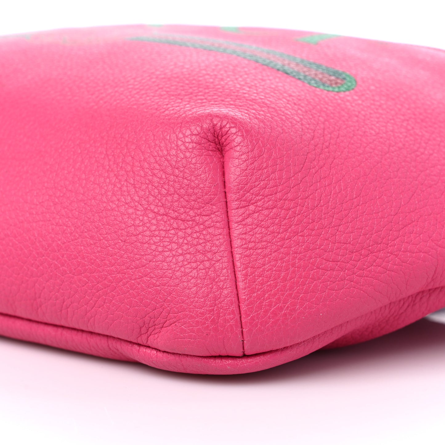 Grained Calfskin Small Logo Belt Bag Box Pink Green