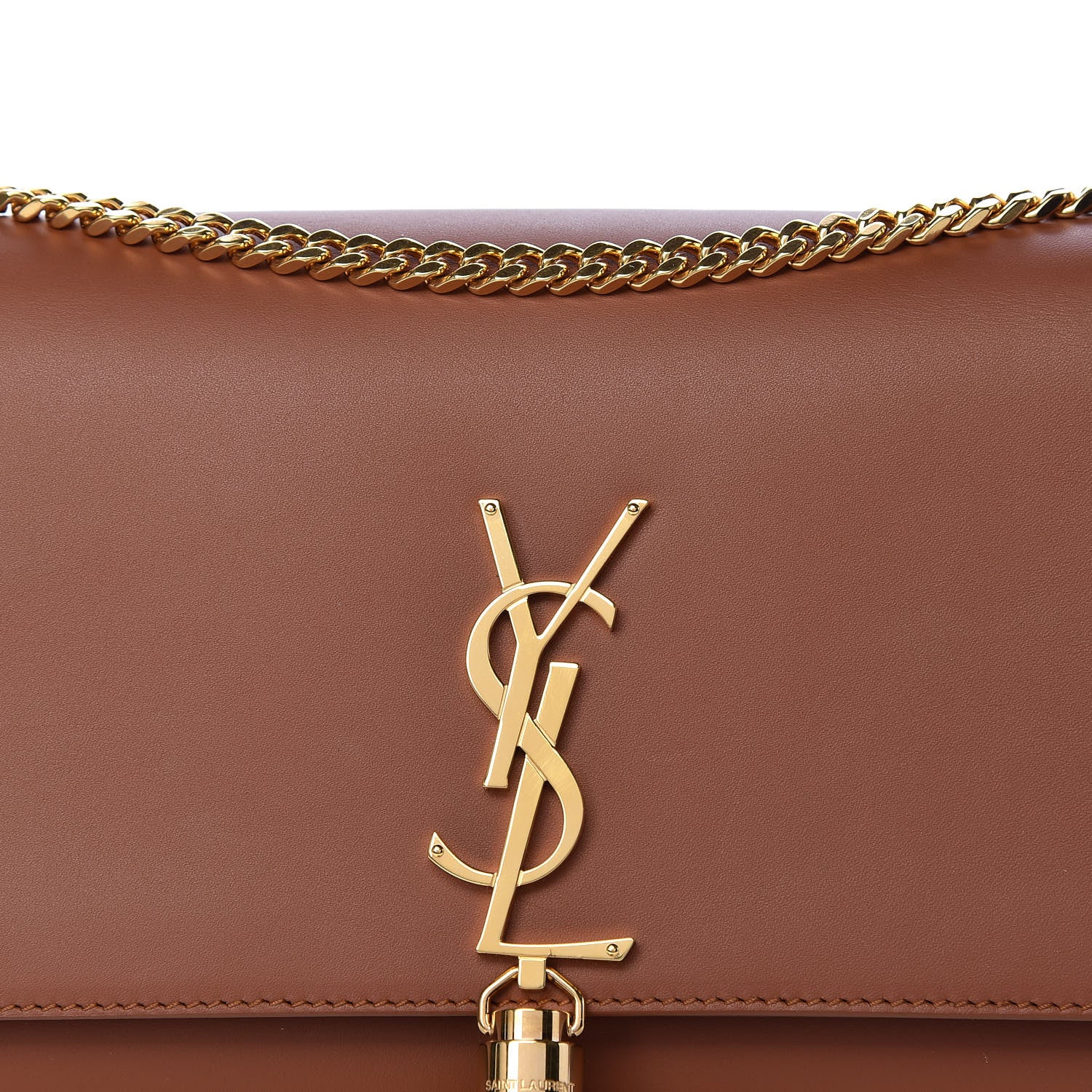 Saint Laurent Smooth Calfskin Medium Classic Monogram Kate Tassel Satchel Fauve 7 of 9
