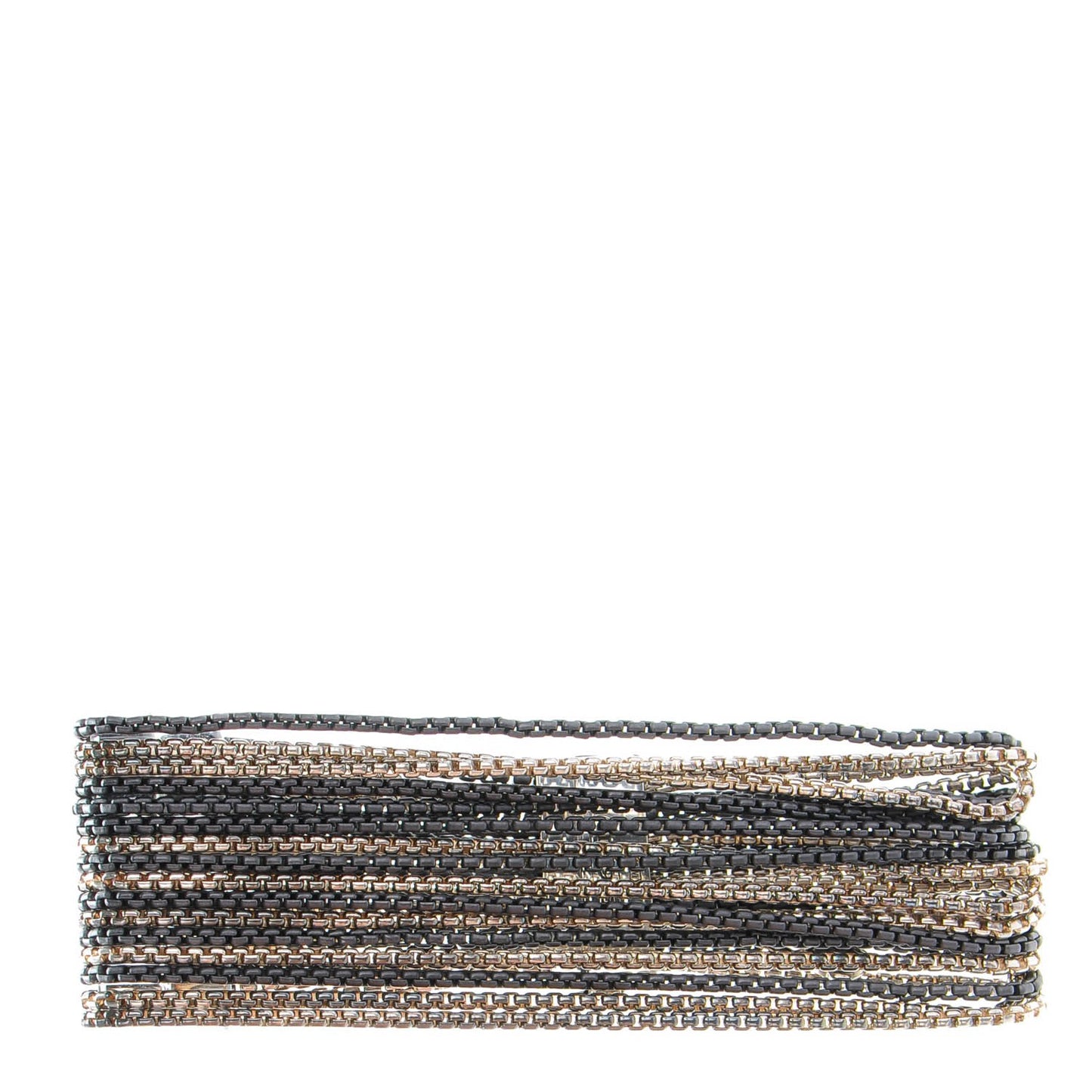 Darkened Sterling Silver 21mm Multi Row Box Chain Bracelet