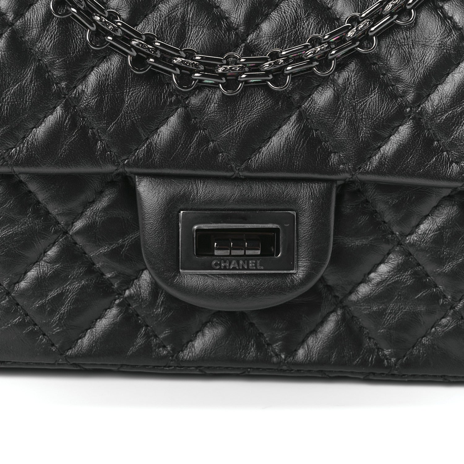 Chanel Aged Calfskin Quilted 2.55 Reissue Mini Flap So Black 8 of 10