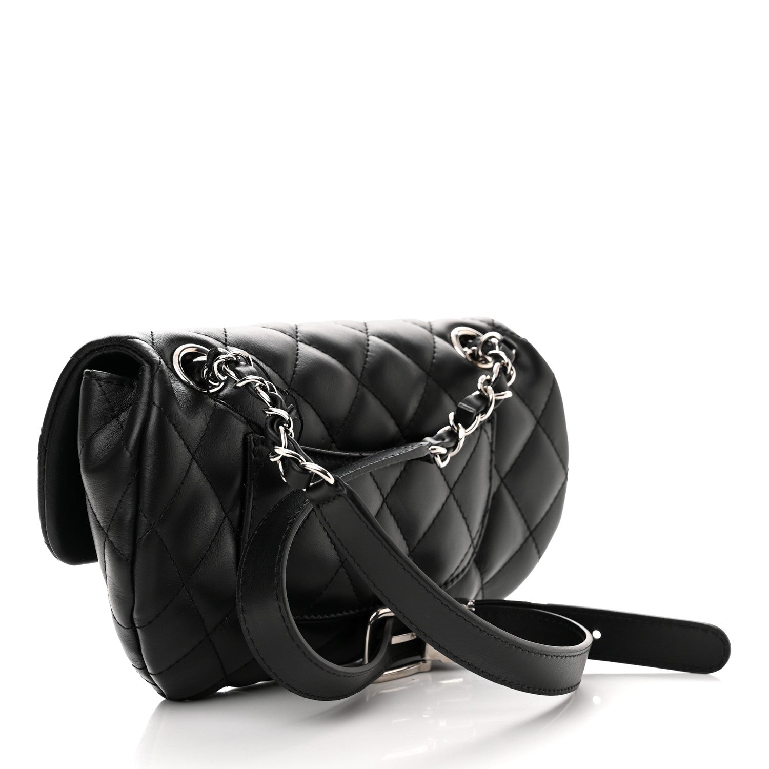 Chanel Calfskin Quilted CC Uniform Flap Belt Bag Black 3 of 12