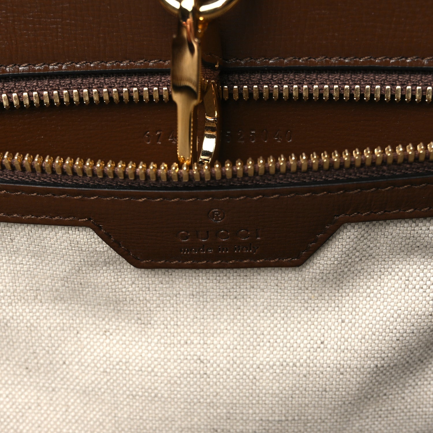 Gucci GG Supreme Monogram Azalea Calfskin Medium Retro Interlocking G Tote Bag Beige Ebony Brown Sugar 6 of 11