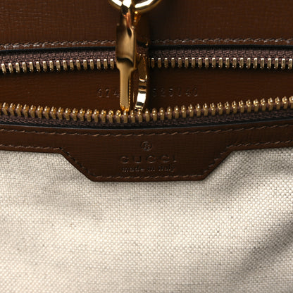 Gucci GG Supreme Monogram Azalea Calfskin Medium Retro Interlocking G Tote Bag Beige Ebony Brown Sugar 6 of 11