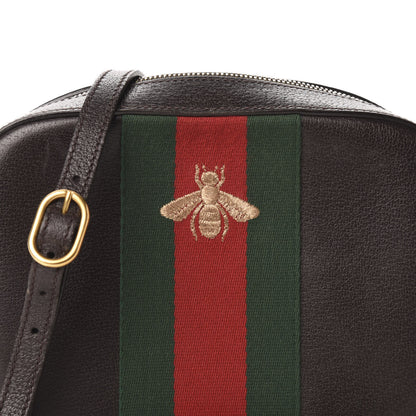 Gucci Textured Calfskin Web Small Webby Bee Shoulder Bag Brown Coffee 12 of 12