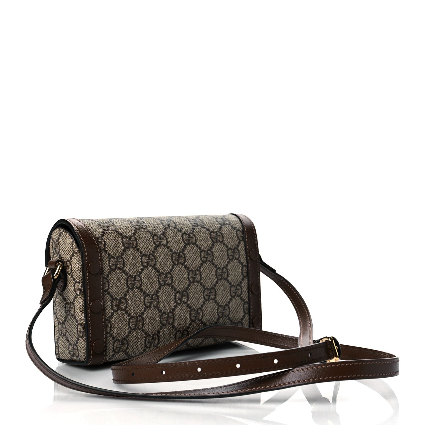 GG Supreme Monogram Mini Horsebit 1955 Shoulder Bag Beige Brown Sugar