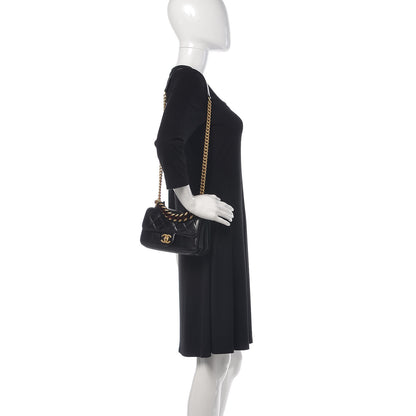 Chanel Iridescent Calfskin Quilted Mini Straight Lined Flap Black 2 of 10