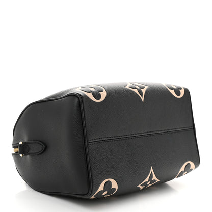 Louis Vuitton Empreinte Monogram Giant Speedy Bandouliere 25 Black Beige 4 of 9