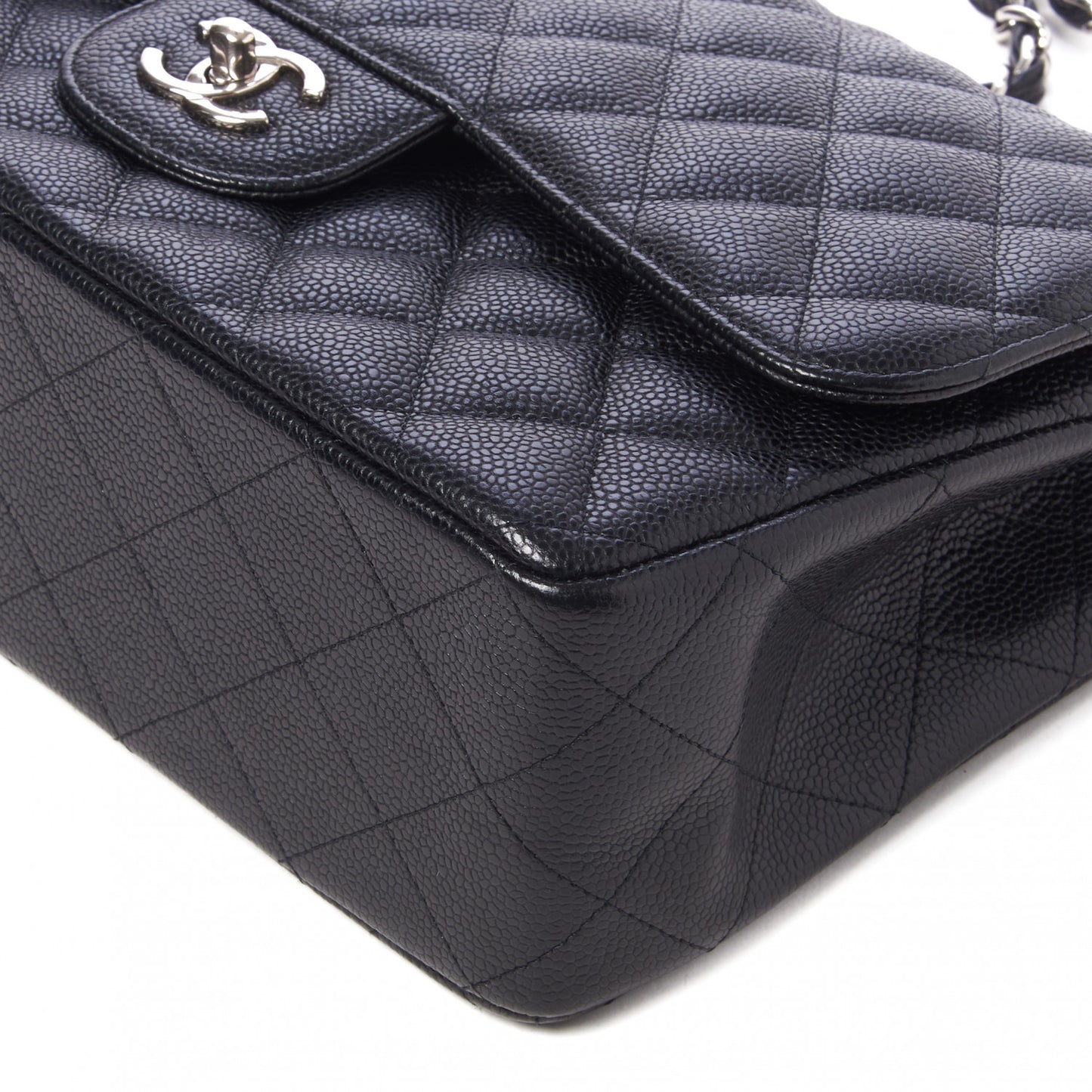 Caviar Quilted Jumbo Double Flap Black