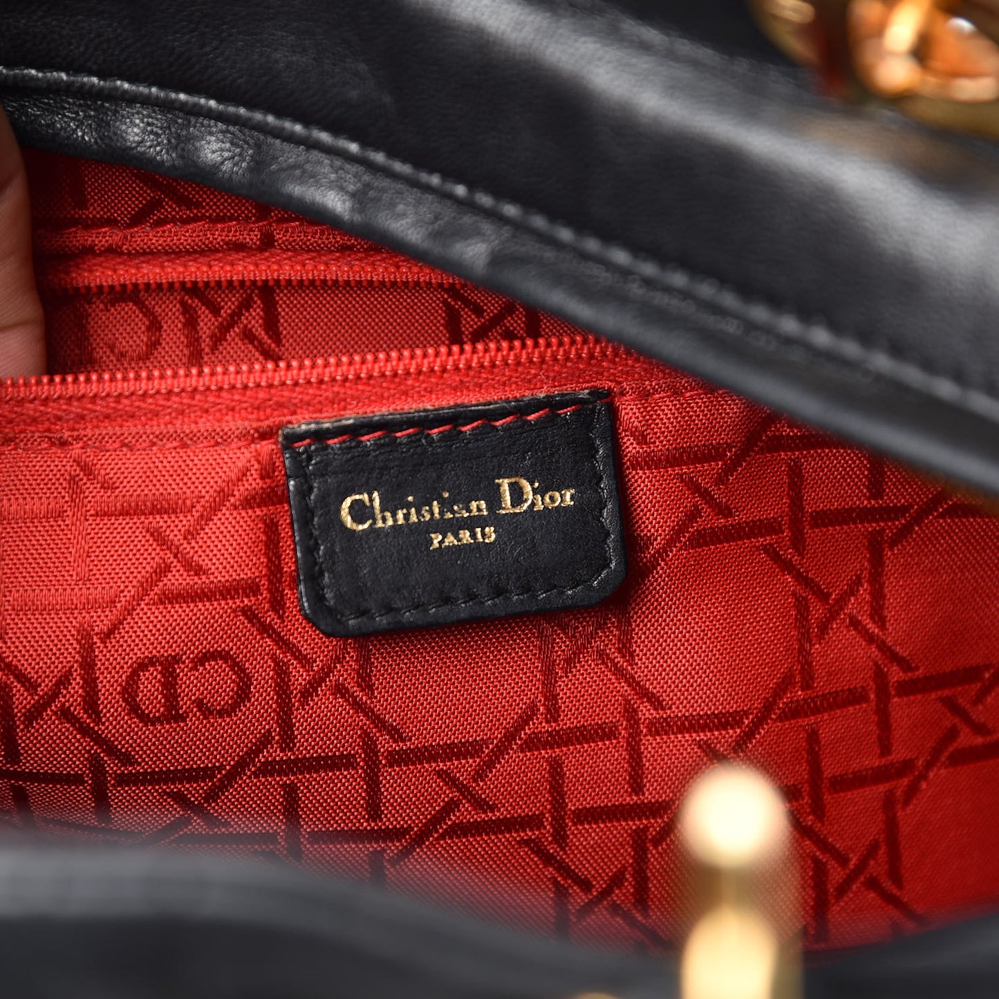 Lambskin Cannage Large Lady Dior Black