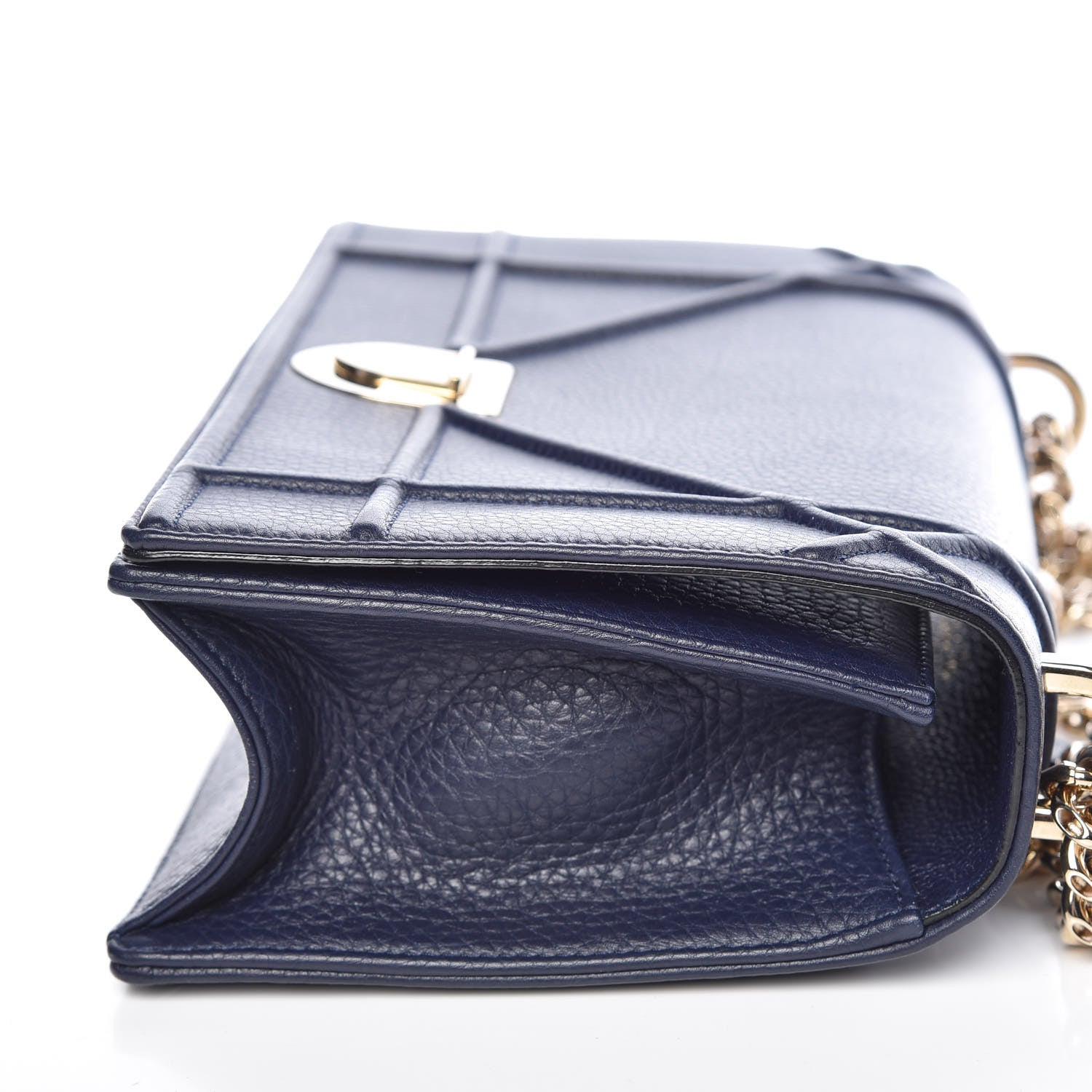 Christian Dior Grained Calfskin Medium Diorama Flap Bag Indigo Blue 13 of 14