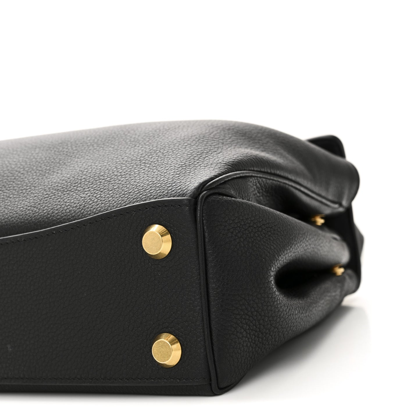 Grained Calfskin Small Rodeo Top Handle Handbag Black