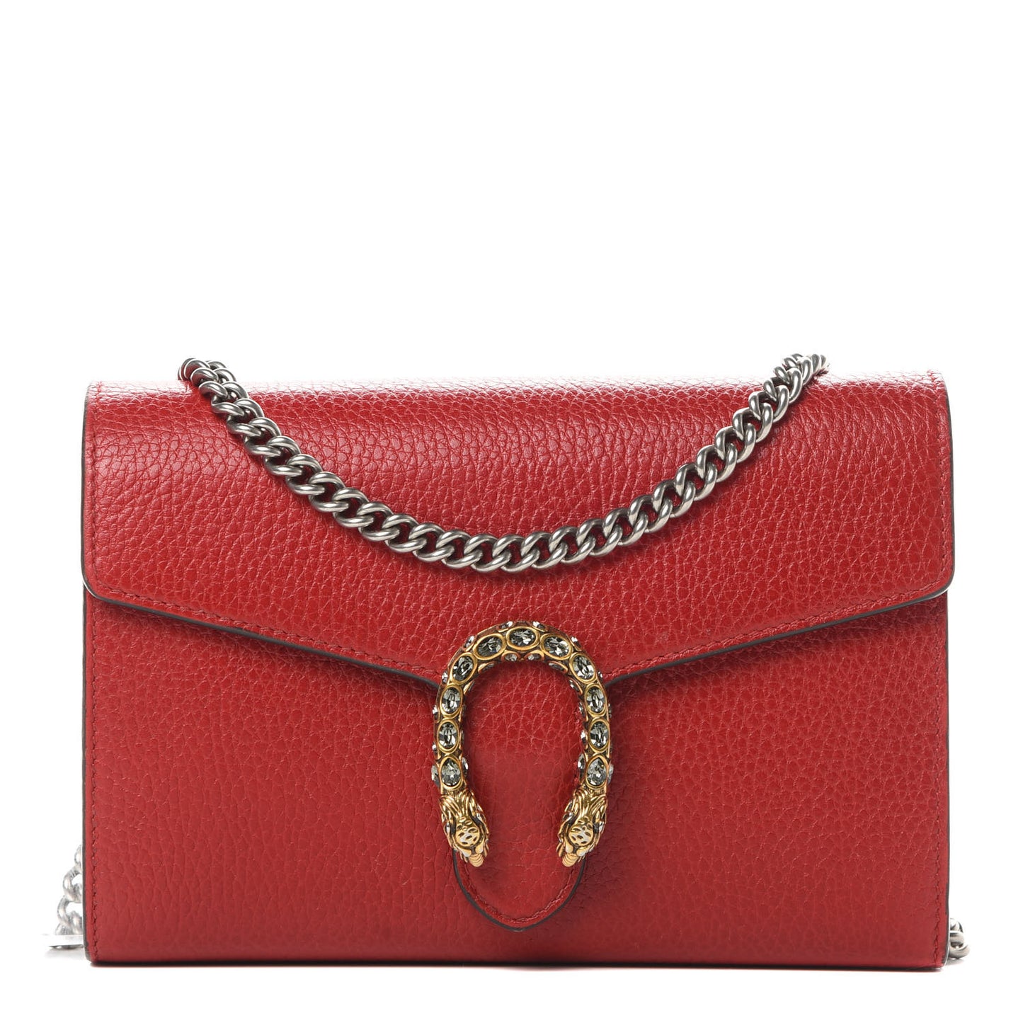 Calfskin Mini Dionysus Chain Wallet Hibiscus Red