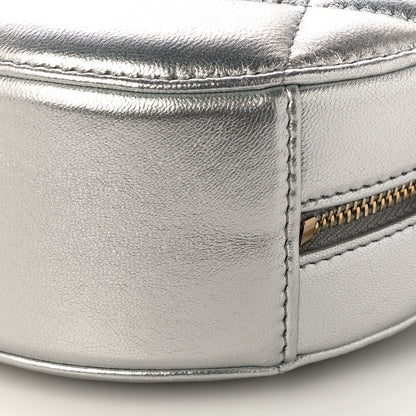 Chanel Metallic Lambskin Quilted Chanel 19 Round Clutch With Chain Silver 10 of 12