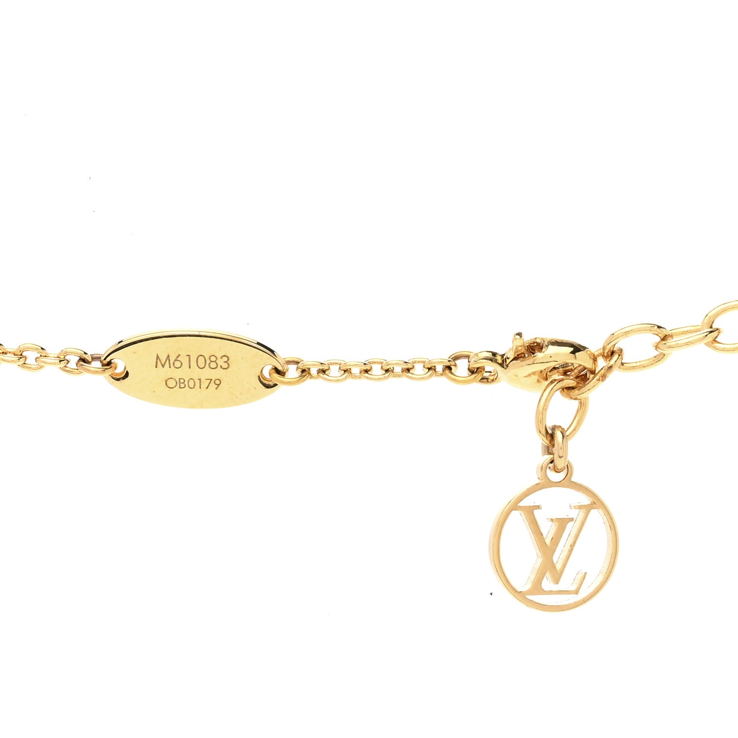 Louis Vuitton Brass Essential V Necklace Gold 5 of 6