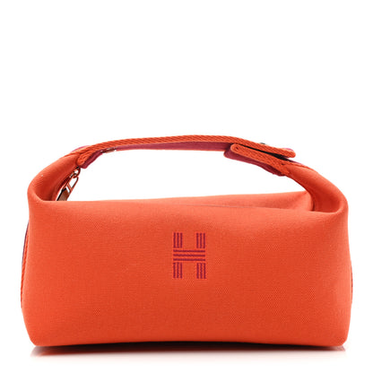 Hermes Canvas Small Bride-A-Brac Pouch Orange Burgundy 1 of 6