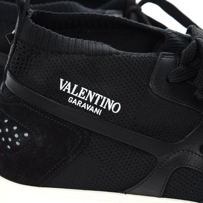 Valentino Garavani Calfskin Mesh Mens Sound High Sneakers 45 Black 6 of 10