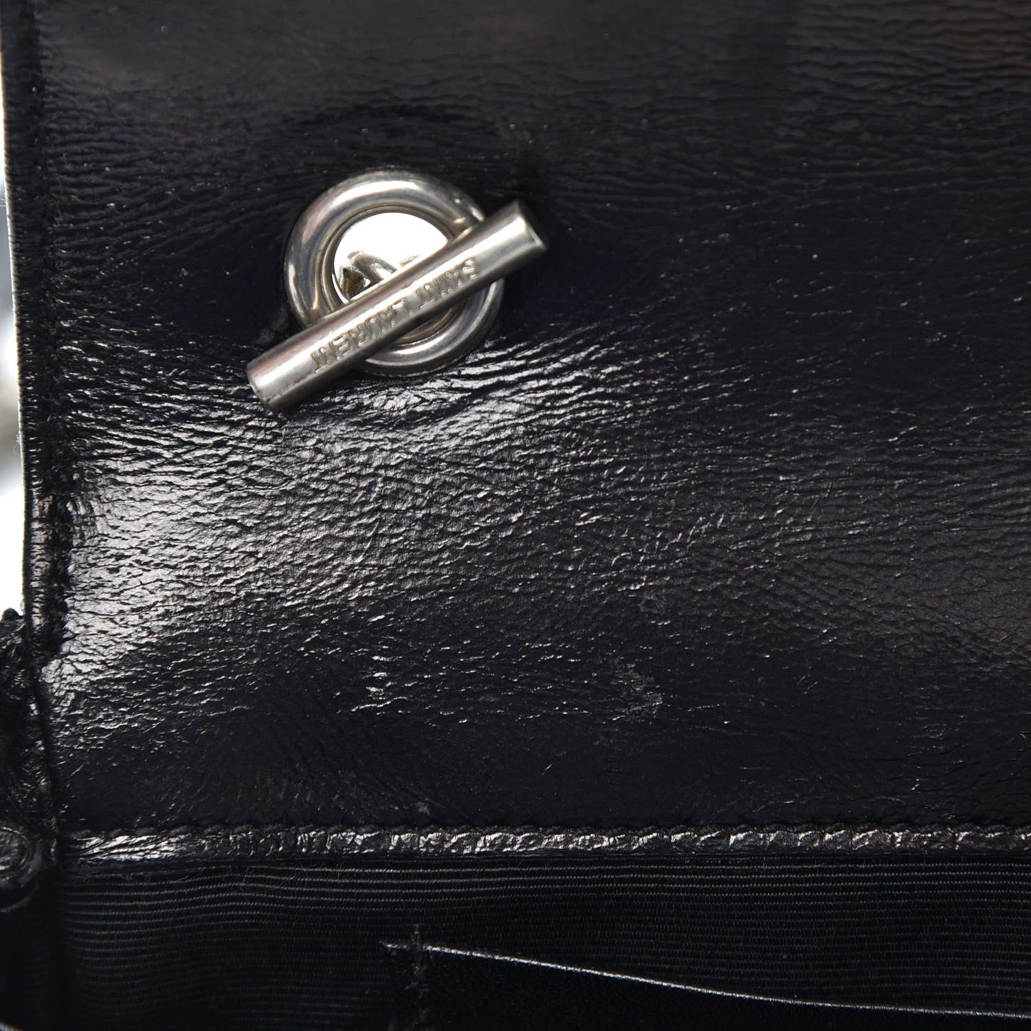 Saint Laurent Calfskin Matelassé Monogram Classic Baby Punk Chain Bag Black 7 of 8