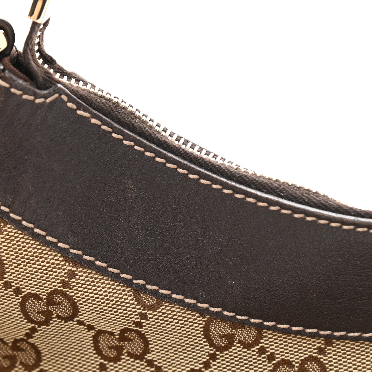 Gucci Monogram Medium D Gold Ring Hobo Dark Brown 12 of 12