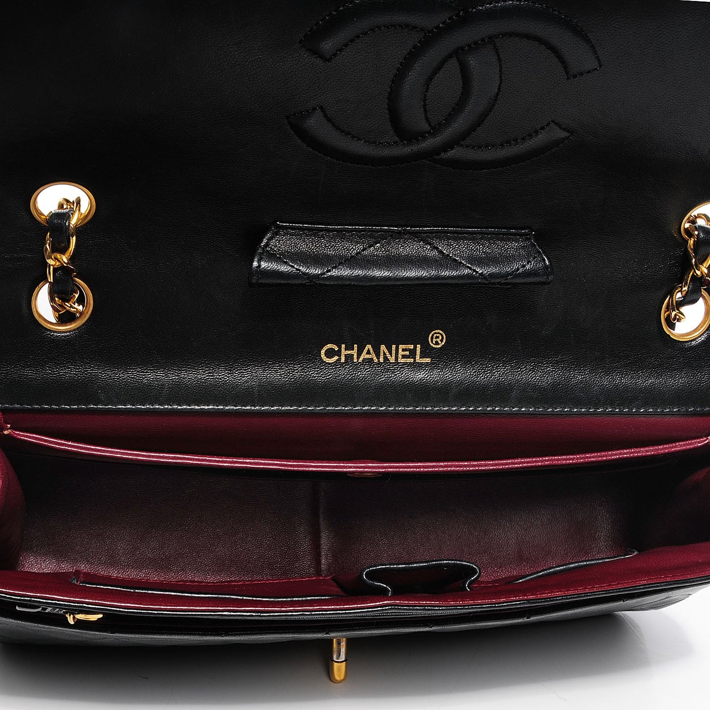 Lambskin Medium Single Flap Black