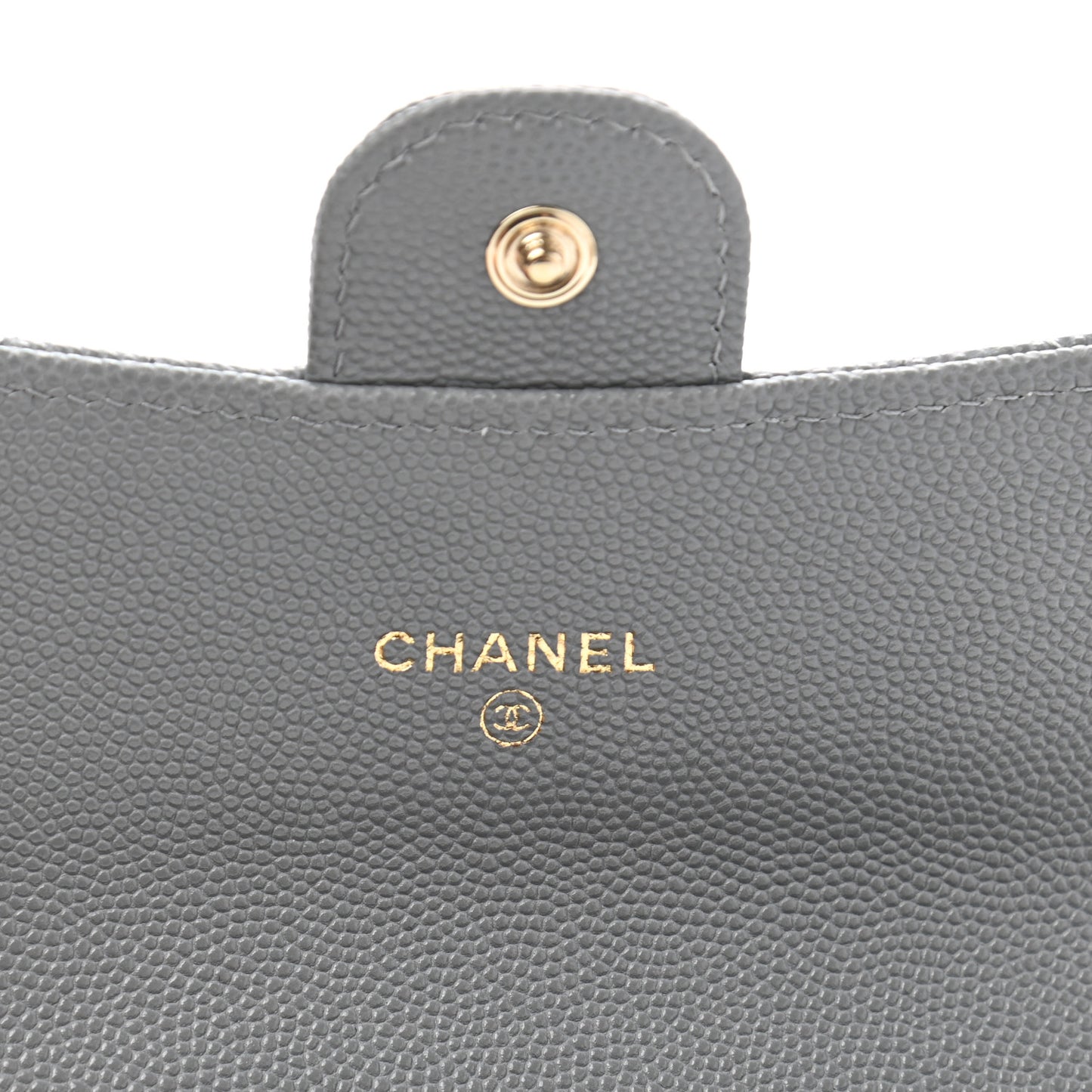 Caviar Quilted Medium Flap Wallet Grey