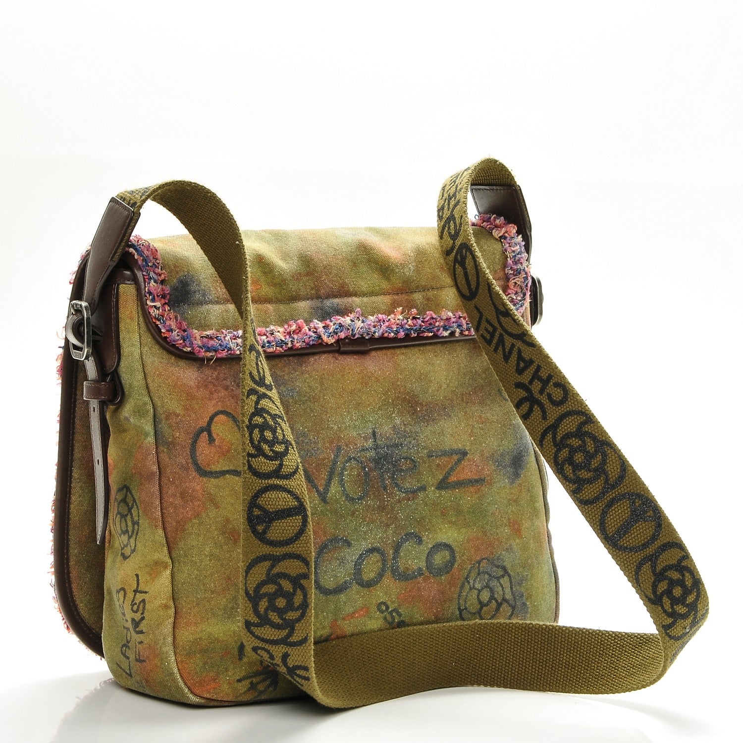 Chanel Washed Toile Graffiti On The Pavements Messenger Khaki Multicolor 3 of 7