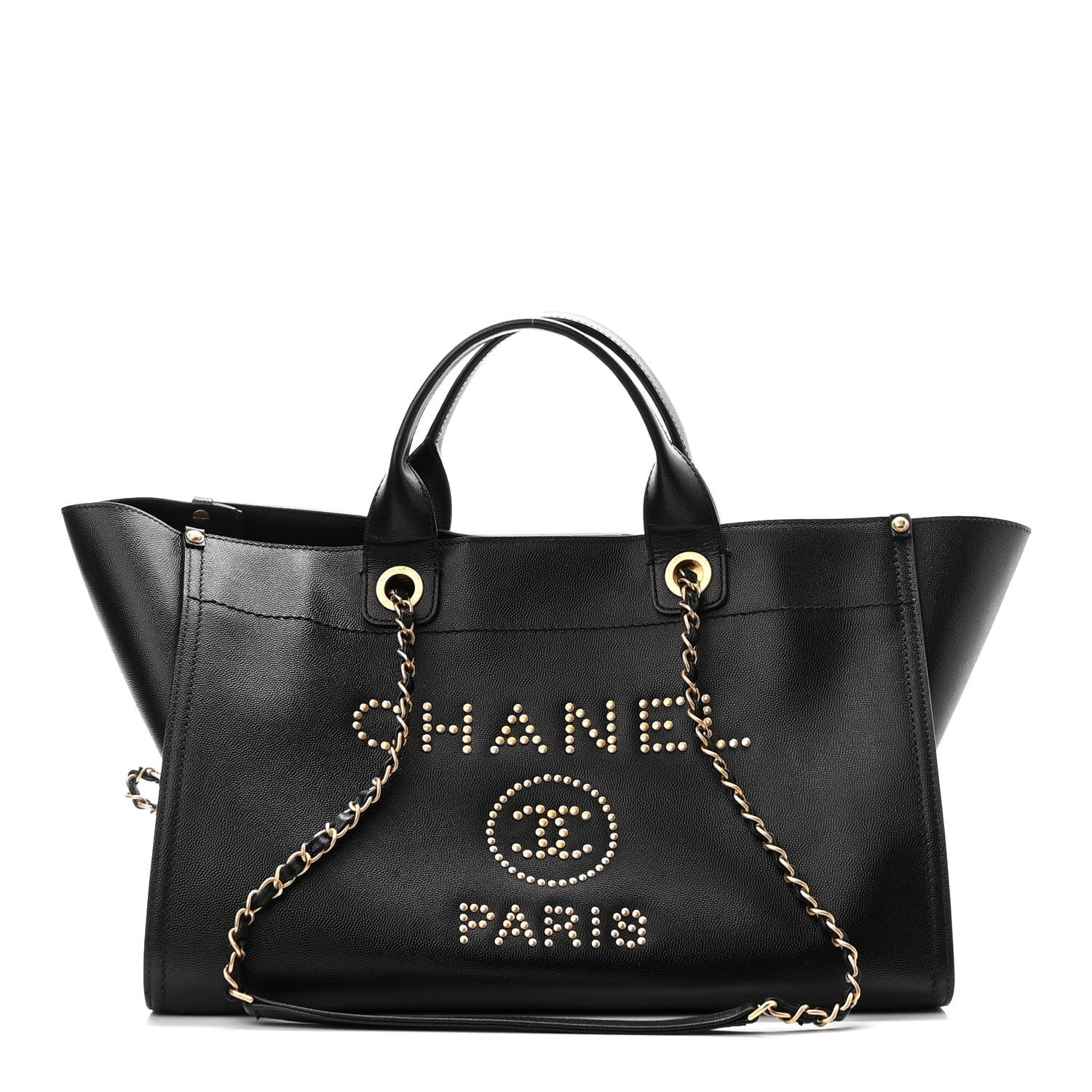 Chanel Caviar Medium Studded Deauville Tote Black 1 of 10