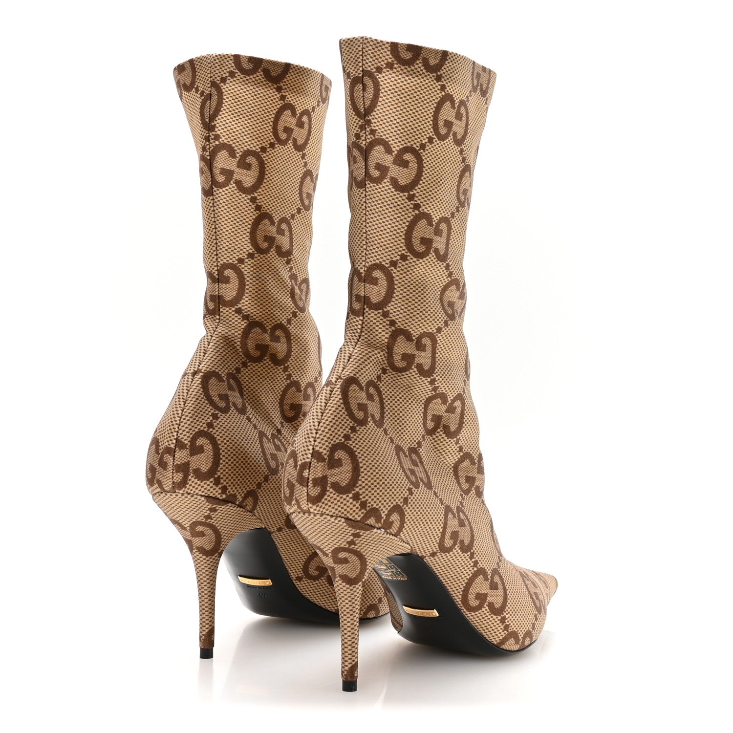 Balenciaga X GUCCI Jersey Maxi GG Monogram Crepe Knife Booties 42 Camel Ebony 5 of 7