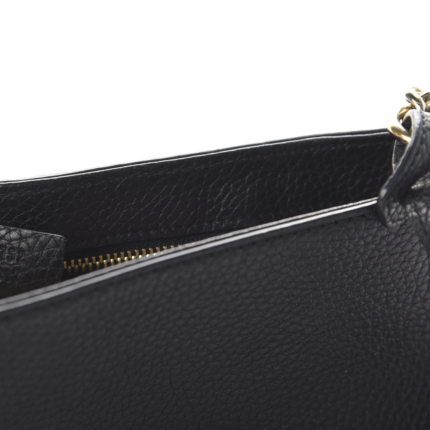 Pebbled Calfskin Medium Soho Flap Crossbody Black