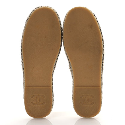 Chanel Denim CC Espadrille Mules 37 White Black 7 of 14