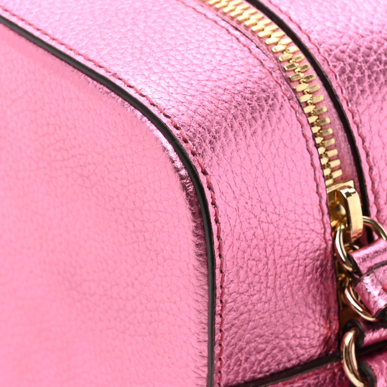 Jimmy Choo Metallic Calfskin Logo Camera Bag Peony 11 of 11