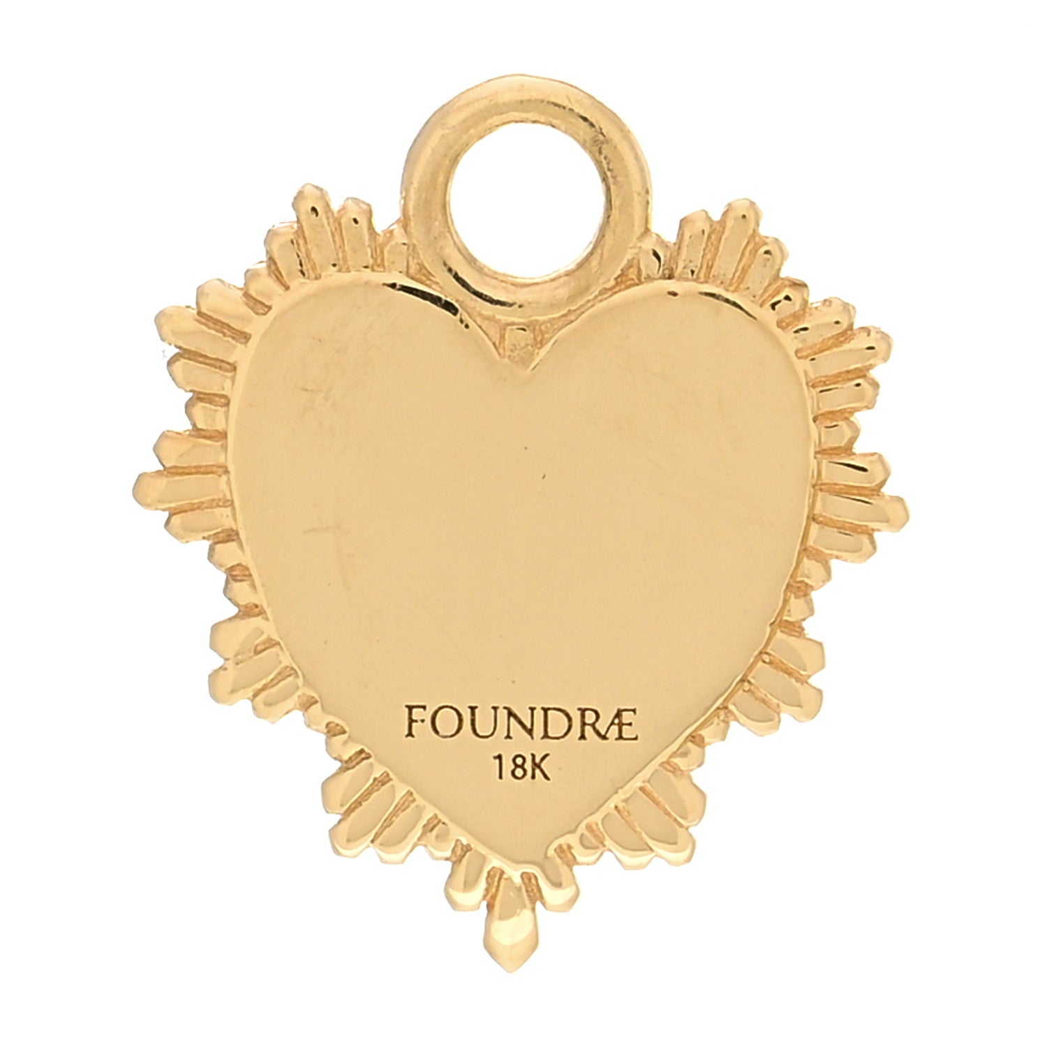 Foundrae 18K Yellow Gold Diamond Initial S Miniature Heart Medallion Pendant 3 of 3