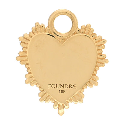 Foundrae 18K Yellow Gold Diamond Initial S Miniature Heart Medallion Pendant 3 of 3