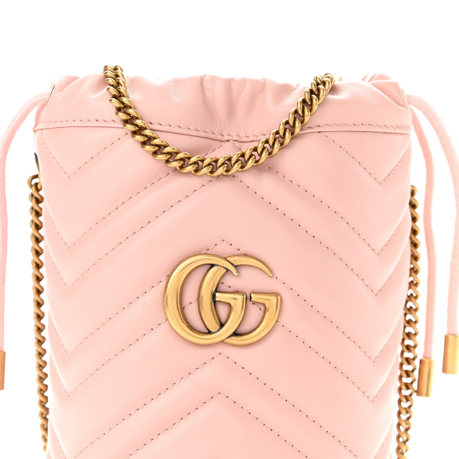 Gucci Calfskin Matelasse Mini GG Marmont 2.0 Bucket Bag Perfect Pink 7 of 10