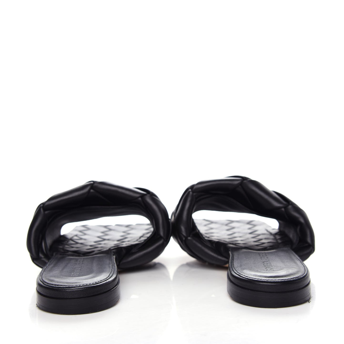 Nappa Maxi Intrecciato Lido Flat Sandals 36.5 Black