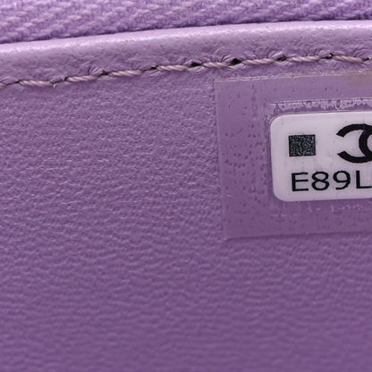 Chanel Lambskin Quilted Top Handle Mini Vanity Case With Chain Light Purple 7 of 11