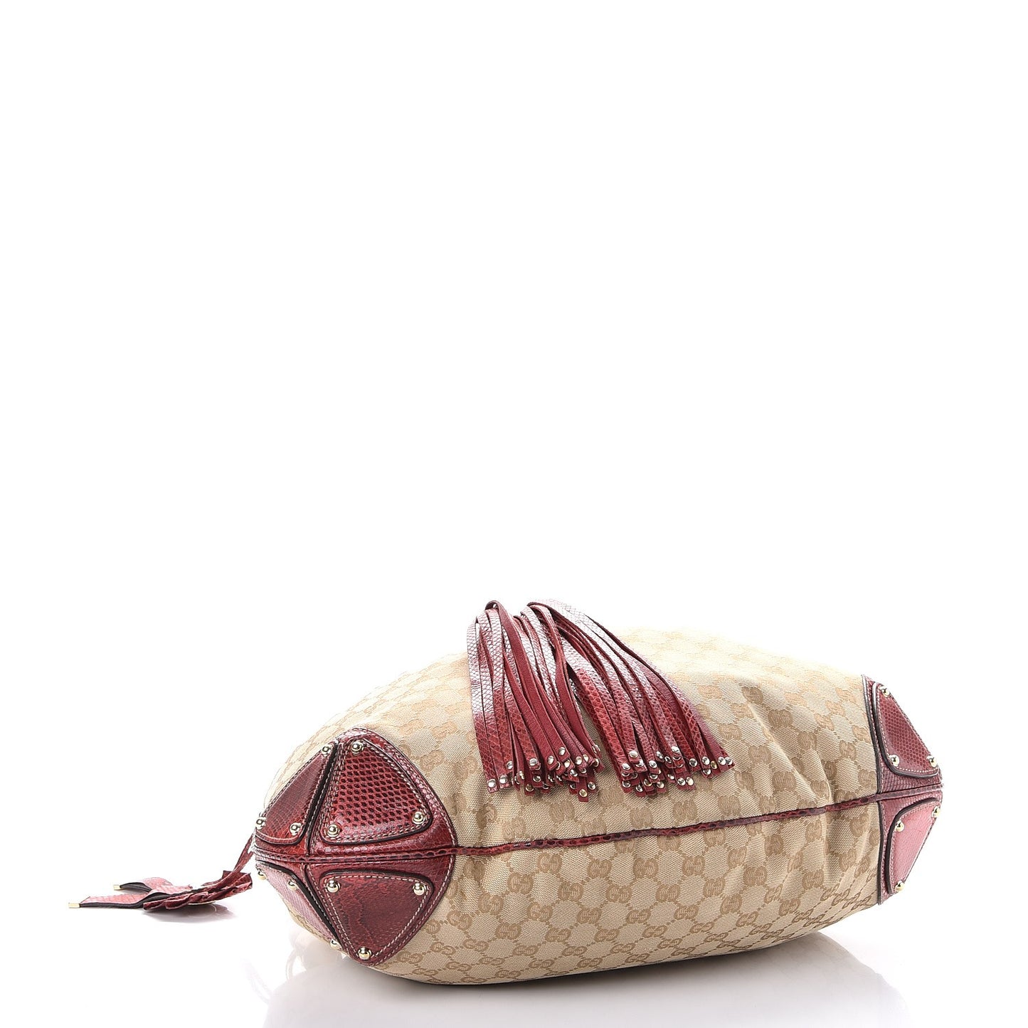 Monogram Python Large Unicef Indy Top Handle Hobo Red