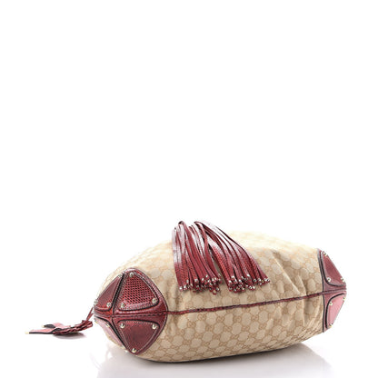Gucci Monogram Python Large Unicef Indy Top Handle Hobo Red 4 of 11