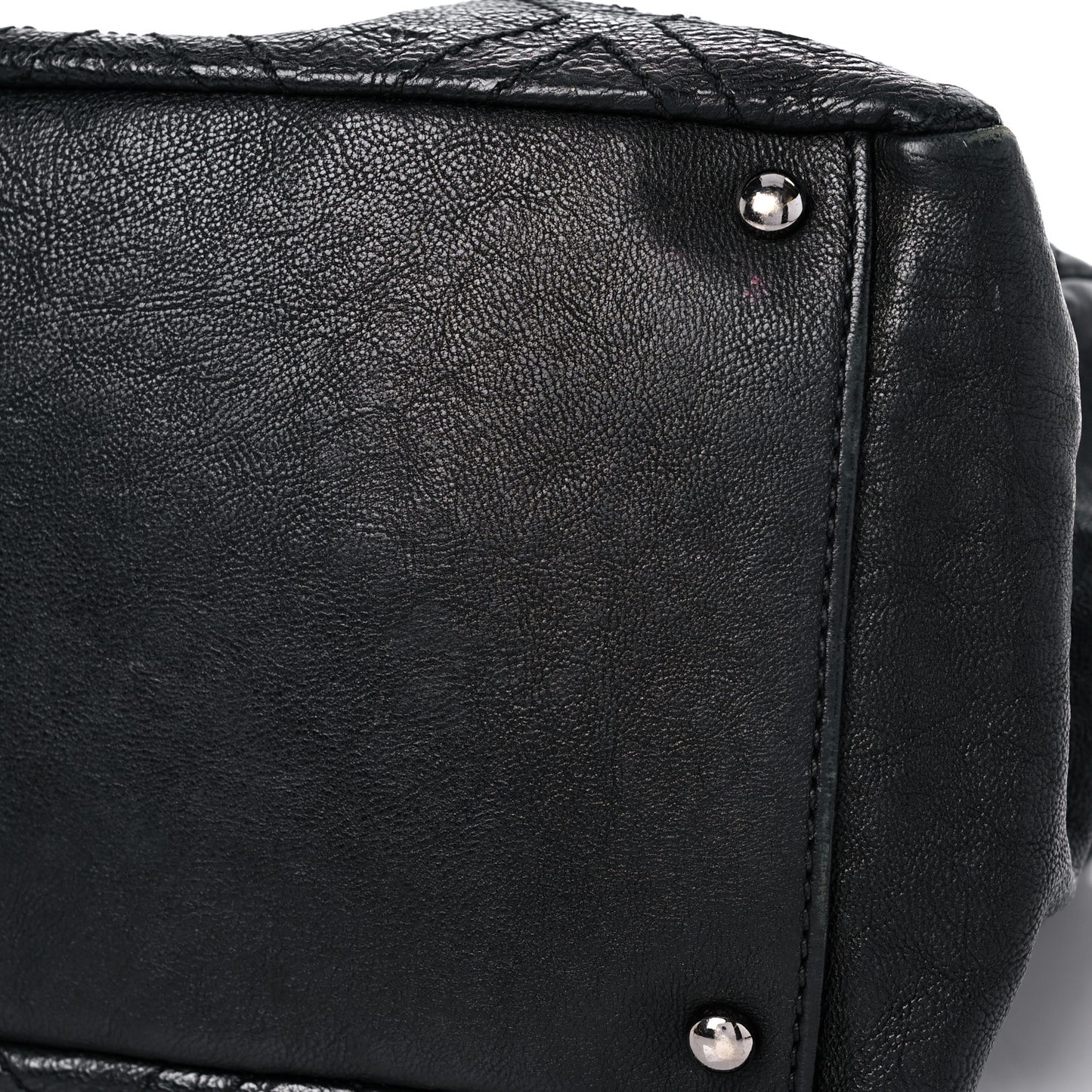 Calfskin Large Diamond Stitch Tote Black