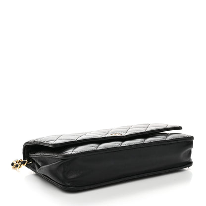 Chanel Lambskin Quilted Wallet On Chain WOC Black 4 of 13