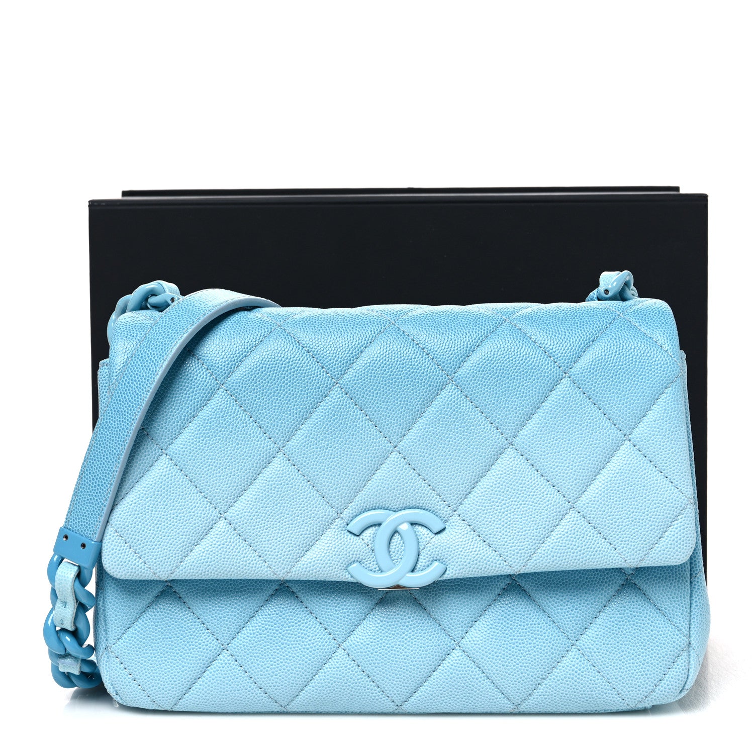Chanel Shaded Caviar Quilted My Everything Flap Light Blue 10 of 10