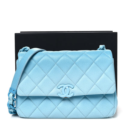 Chanel Shaded Caviar Quilted My Everything Flap Light Blue 10 of 10