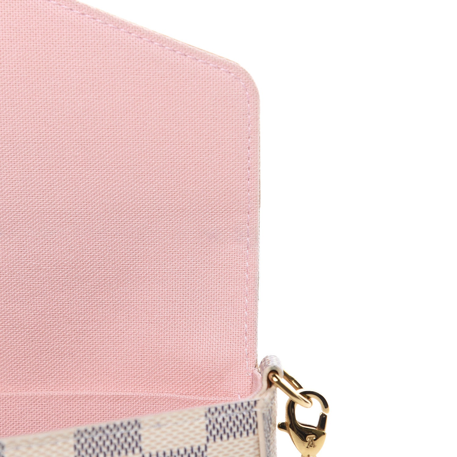Louis Vuitton Damier Azur Pochette Felicie Chain Wallet Rose Ballerine 14 of 15