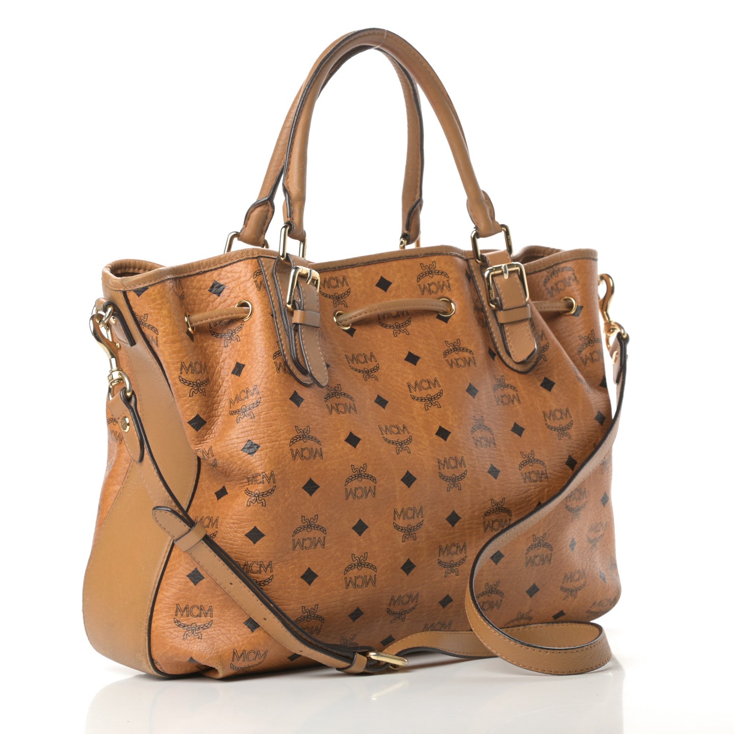 Visetos Medium Drawstring Shopper Cognac